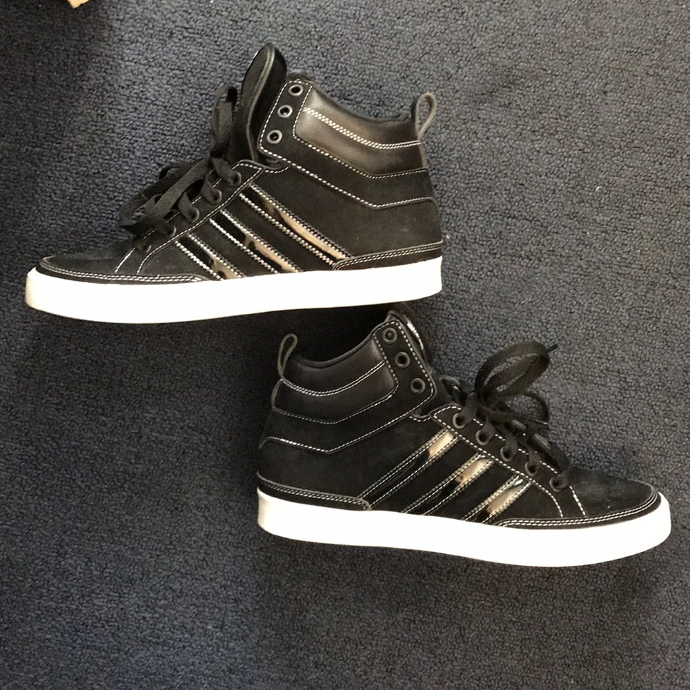 Adidas high top black basketball sneakers size 6.5